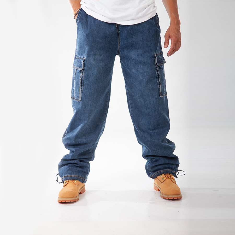 Idopy Men's Stretchy Loose Cargo Jeans